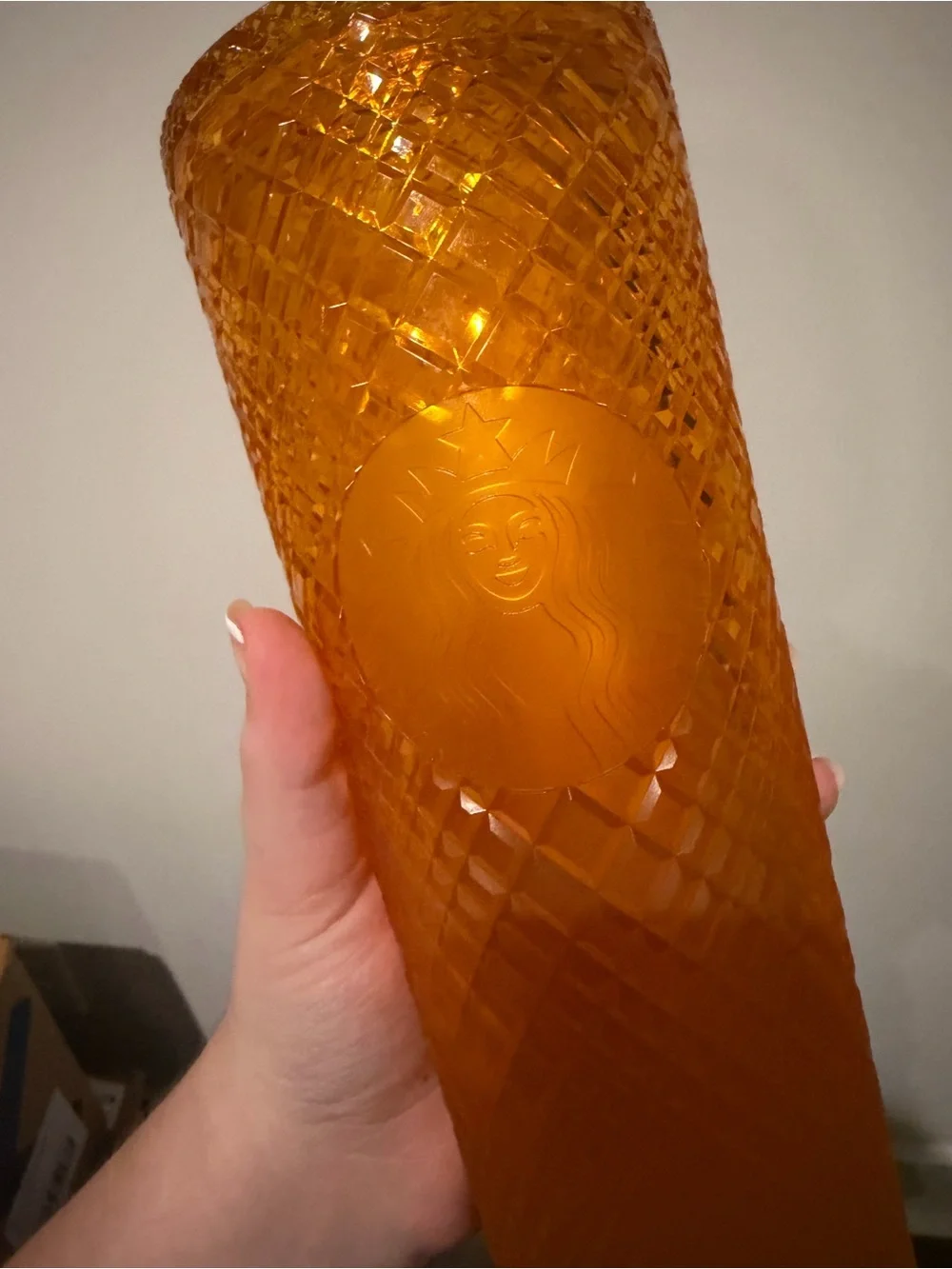 Starbucks Studded Tumbler (Orange/Amber) with Straw